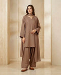 3 Pcs Women's Stitched Cotton Plain Suit