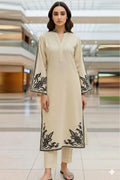 Unstitched 2-Piece Lawn Suit Off-White Embroidered