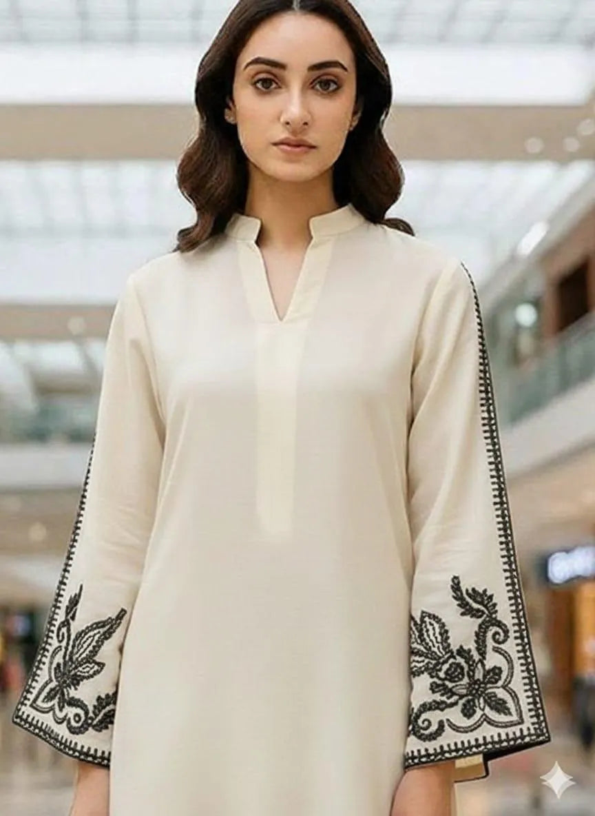 Unstitched 2-Piece Lawn Suit Off-White Embroidered