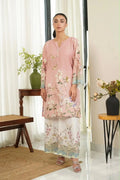 2 Pcs Women's Stitched Doria Lawn Printed Shirt And Trouser
