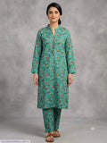 2 Pcs Women's Stitched Cotton Printed Shirt And Trouser