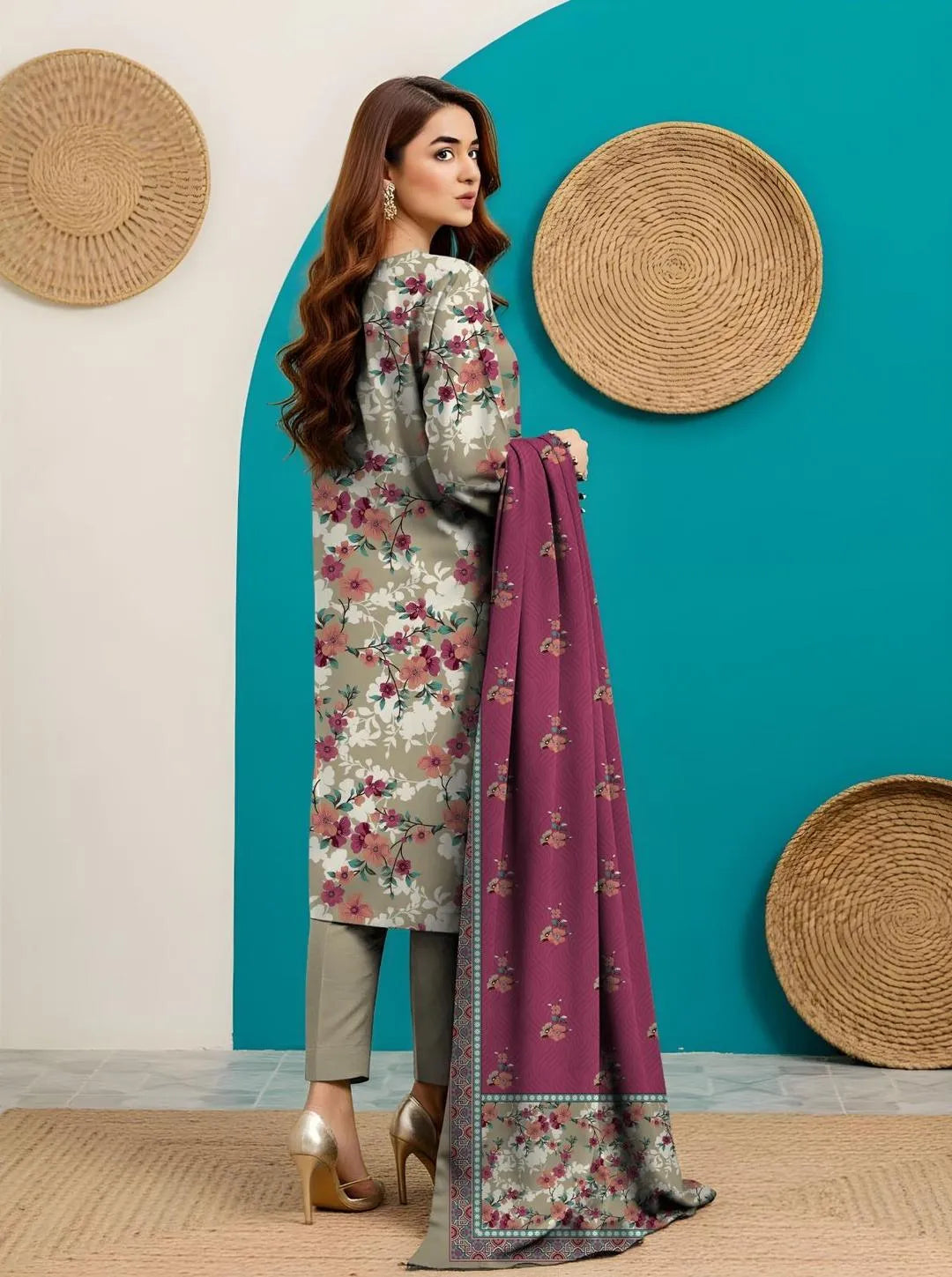 Unstitched Floral Printed Suit for Women Pakistan