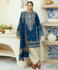 Blue Embroidered 3-Piece Lawn Suit for Women