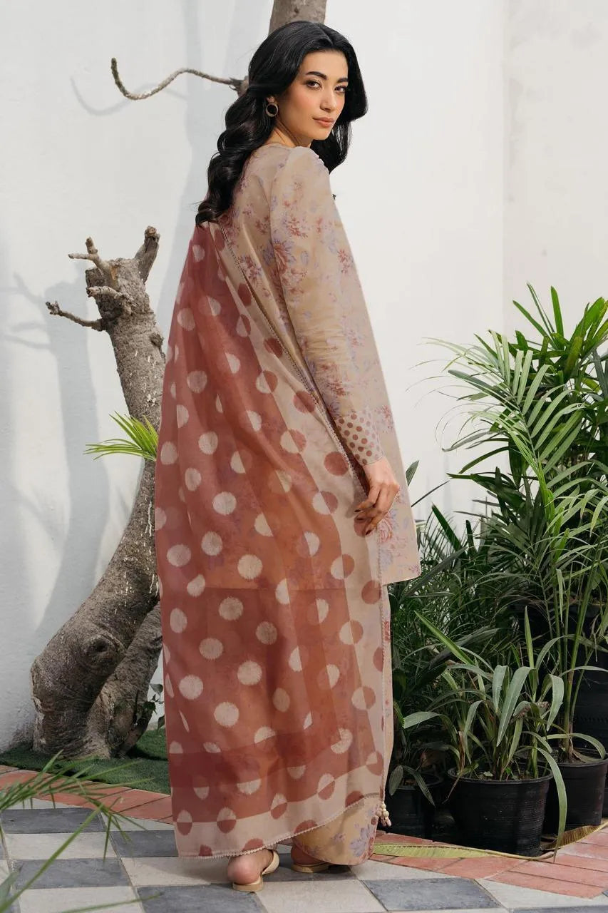 3 Pcs Women's Unstitched Digital Print Suit
