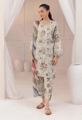 Beige Digital Print Lawn 3Pcs Set