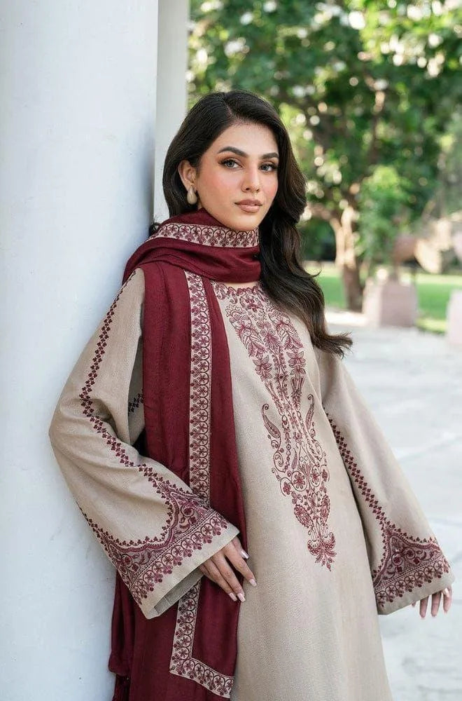 3 Pcs Women's Unstitched Embroidered Suit